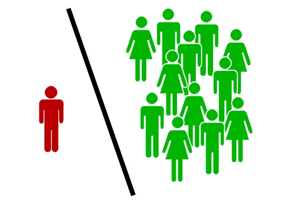 Group People Marginalizing Different Person — Stok Vektör
