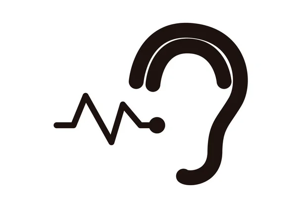 健康ブラックアイコンの聴覚と聴覚 — ストックベクタ