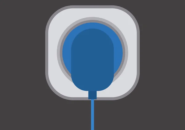 Impplug Icône Avec Connecteur Bleu Rimir — Image vectorielle