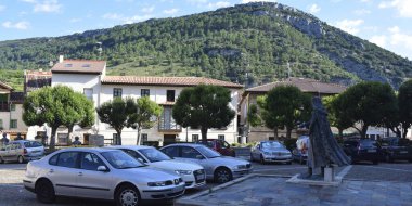 Oa, Burgos 'taki sokakların ve evlerin panoramik manzarası.