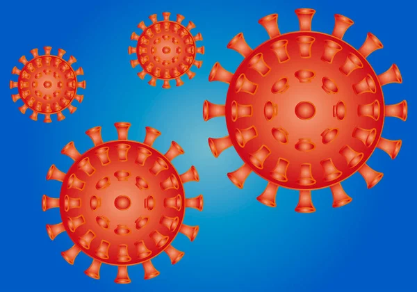 Omicron Variant Covid Virus Blauwe Achtergrond — Stockvector