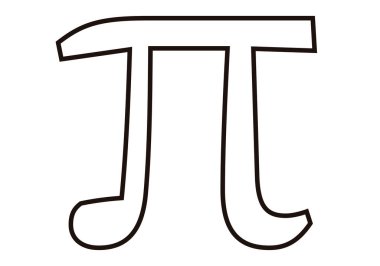 Beyaz arkaplanda Pi sayısı siyah simgesi.