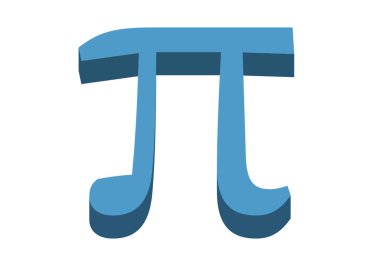 Beyaz arkaplanda Pi sayısı mavi simgesi.