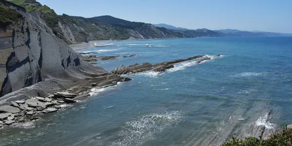 Panoramic Coastal Landscape Cliffs — Stock Photo, Image