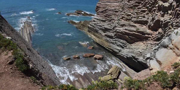 Panoramic Coastal Landscape Cliffs — Stock Photo, Image