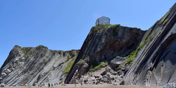 Paysage Falaises Avec Bâtiments Ermitages — Photo