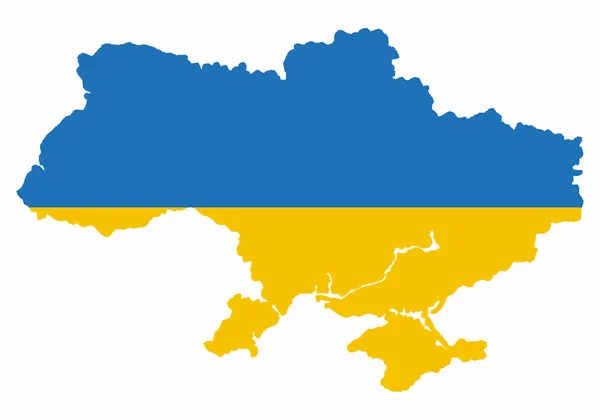 Ukrajna Térkép Zászló Fehér Háttér — Stock Vector