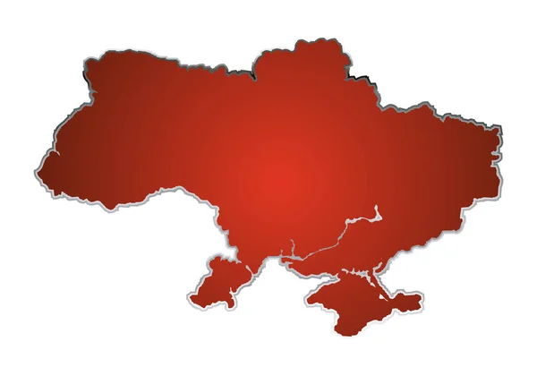 Carte Rouge Ukraine Sur Fond Blanc — Image vectorielle