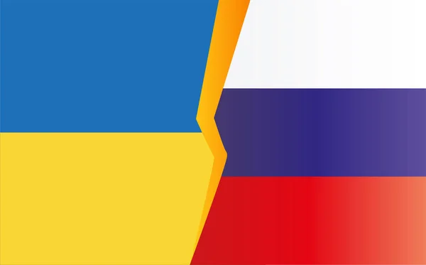Térkép Ukraine Pitched Flag Russia — Stock Vector