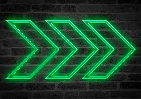 Pijl Silhouet Groene Neon — Stockfoto