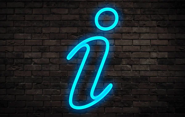 Symbol Informacyjny Ikona Niebieskiego Neonu — Zdjęcie stockowe