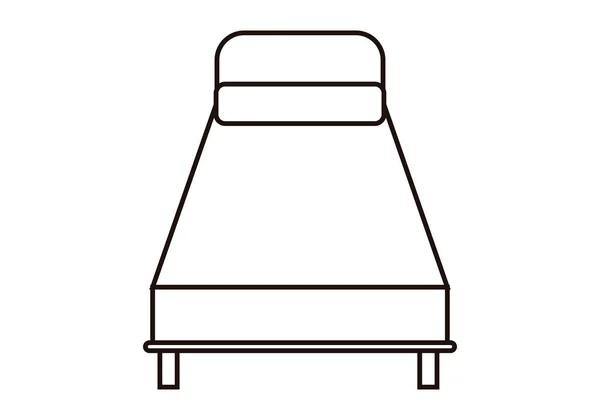 白色背景的黑床图标 — 图库矢量图片