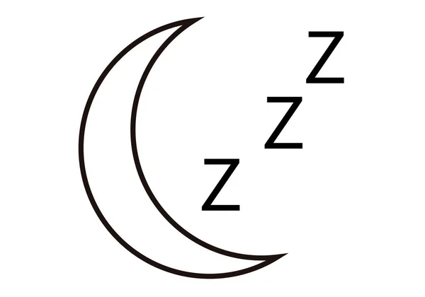 眠りのためのZと月の黒いアイコン — ストックベクタ