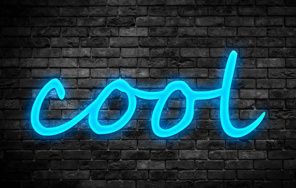 Cooler Oder Cooler Text Blauem Neon — Stockfoto