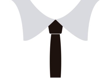 Beyaz arka planda siyah gömlek ve kravat.