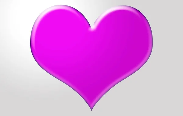 Pink Valentine Heart Gray Background — Stock Photo, Image