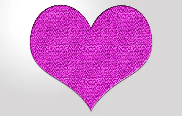 Růžové Valentýnské Srdce Šedém Pozadí — Stock fotografie
