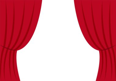 Beyaz arkaplanda kırmızı perde.