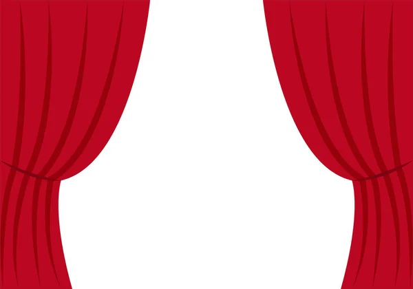 Theater Roter Vorhang Auf Weißem Hintergrund — Stockvektor