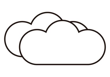 Beyaz arkaplanda siyah bulut simgesi.