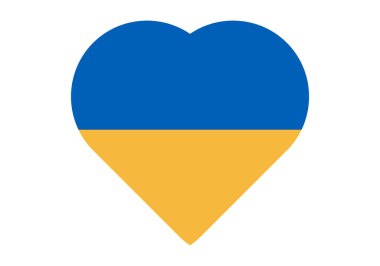 Ukrayna bayrağıyla desteklenen kalp.