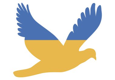 Barış ve savaşa karşı Ukrayna bayrağı.