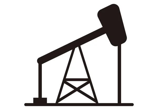 Olie Extractie Zwart Pictogram Witte Achtergrond — Stockvector