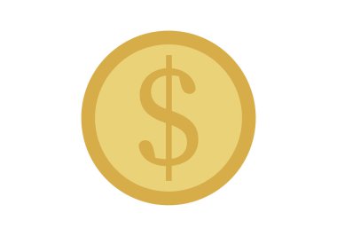 Beyaz arkaplanda dolar para simgesi.
