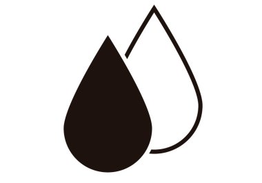 Beyaz arkaplanda yağlı siyah simge.