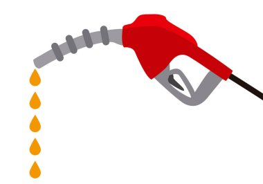 Silahlı hortum beyaz arka planda benzin atıyor..