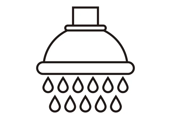 Shower Head Black Icon White Background — Stock Vector