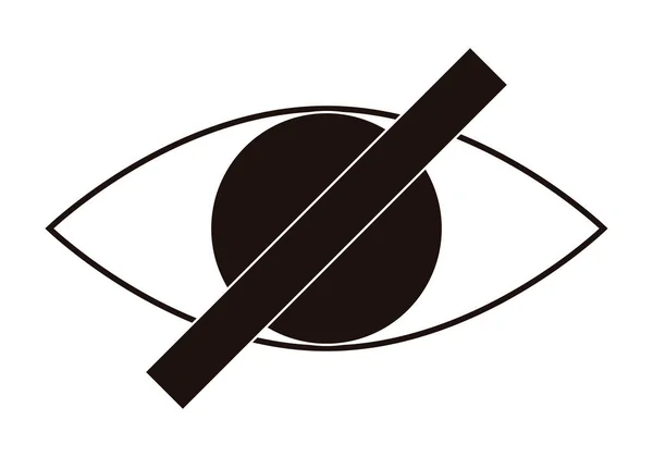 Schwarze Ikone Des Auges Durch Zensur Durchgestrichen — Stockvektor