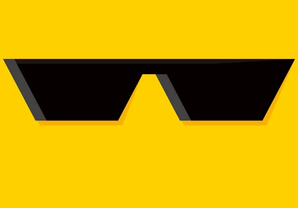 Fondo Amarillo Cara Con Gafas Sol — Archivo Imágenes Vectoriales