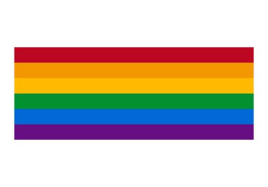 Gökkuşağı bayrağı beyaz zemin üzerine.