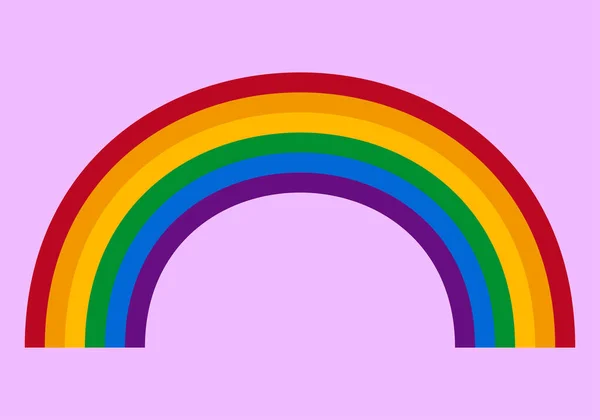 Arco Iris Con Fondo Liso Púrpura — Vector de stock