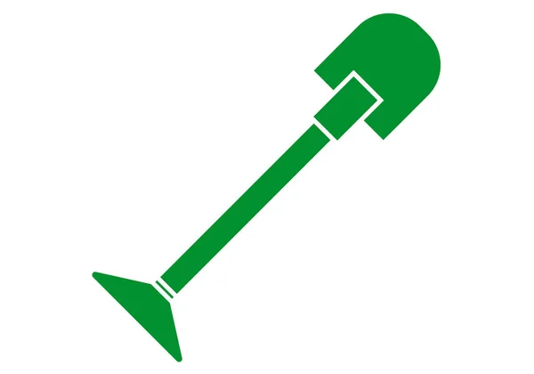 Schaufel Grünes Symbol Auf Weißem Hintergrund — Stockvektor