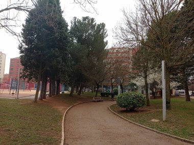 Park sıcak bir günde yürür.