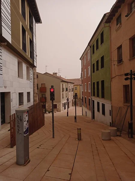 Blick Auf Burgos Spanien Und Seine Straßen Einem Nebligen Tag — Stockfoto