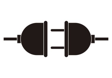 Beyaz arkaplanda siyah simge ekle ve bağla.