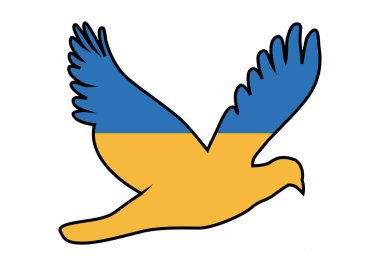 Ukrayna bayrağıyla barış güvercini simgesi.