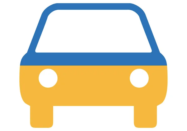 Ícone Carro Com Bandeira Ucrânia — Vetor de Stock