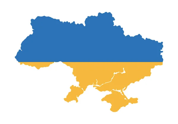 Ukrajna Térkép Ikon Annak Zászlajával — Stock Vector