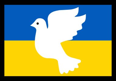 Ukrayna 'da barış güvercini. Barış güvercini Ukrayna bayrağı