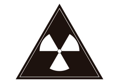 Beyaz arkaplanda radyasyon uyarı simgesi.