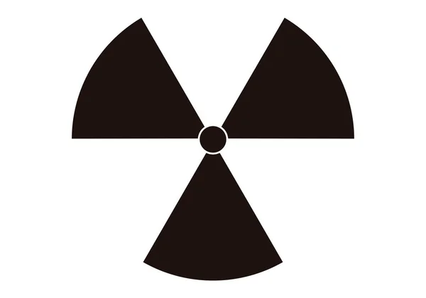 Radiation Warning Black Icon White Background — Stock Vector