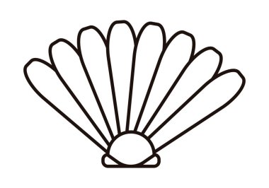 Beyaz arkaplanda midye simgesi.