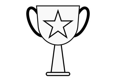 Beyaz arkaplanda siyah kupa simgesi.