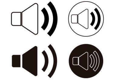 Hoparlörün siyah simgesi sesi yükseltiyor ya da düşürüyor.