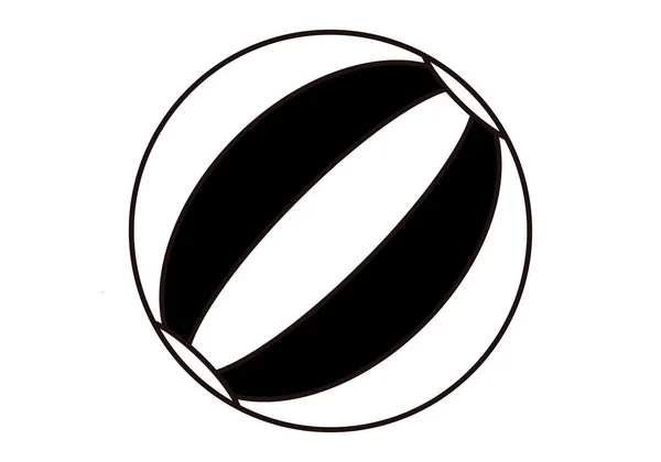 Μαύρο Εικονίδιο Μπάλας Λευκό Φόντο — Διανυσματικό Αρχείο