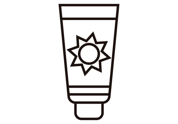 Icône Crème Solaire Noire Sur Fond Blanc — Image vectorielle